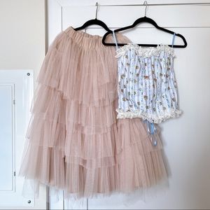 Tulle skirt and corset set